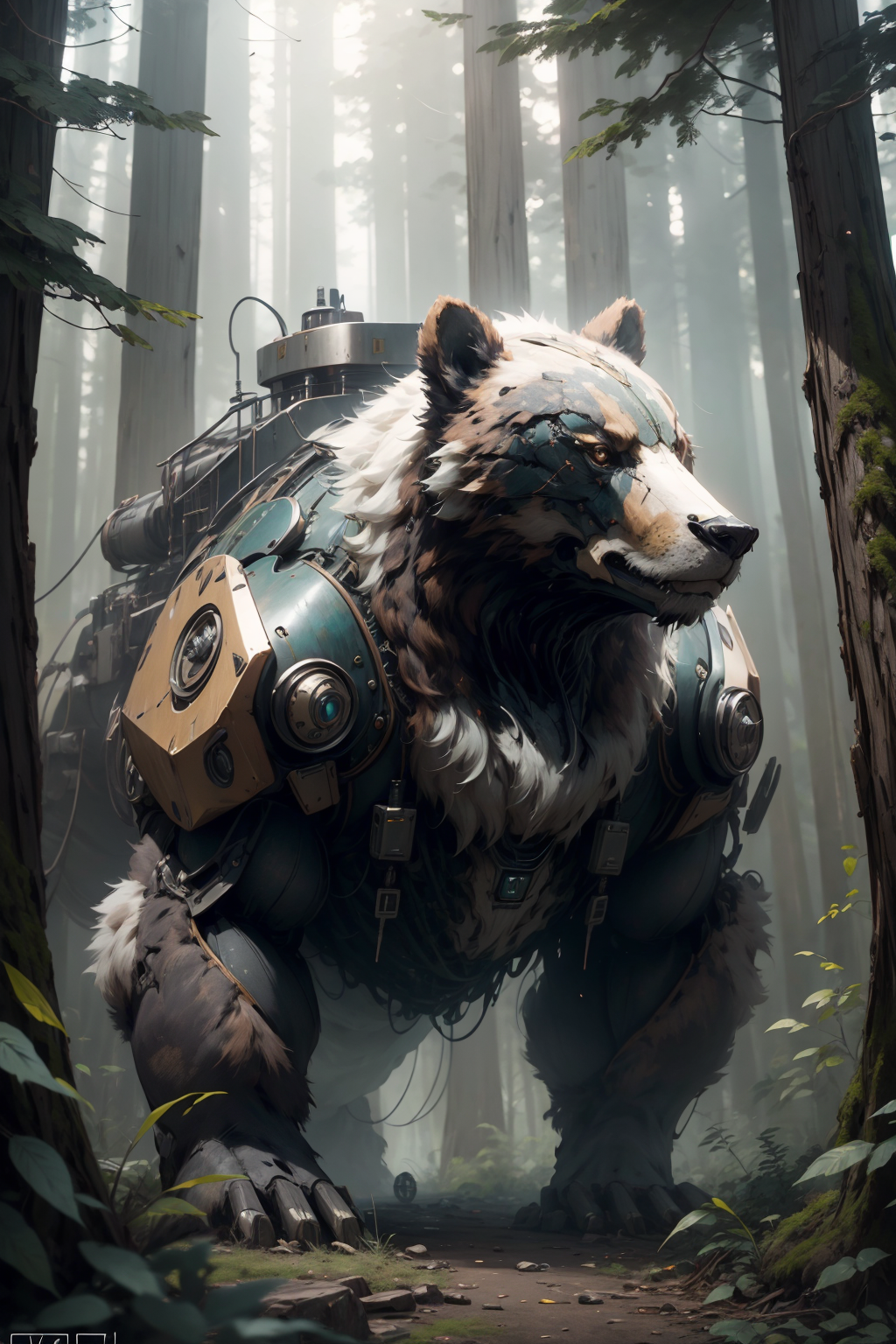 01193-3561999326-Unreal Engine,cinematic shot,best quality, masterpiece, realistic,high quality,Mech4nim4lAI, [bear _robot_0.8] ,fantastical scen.png